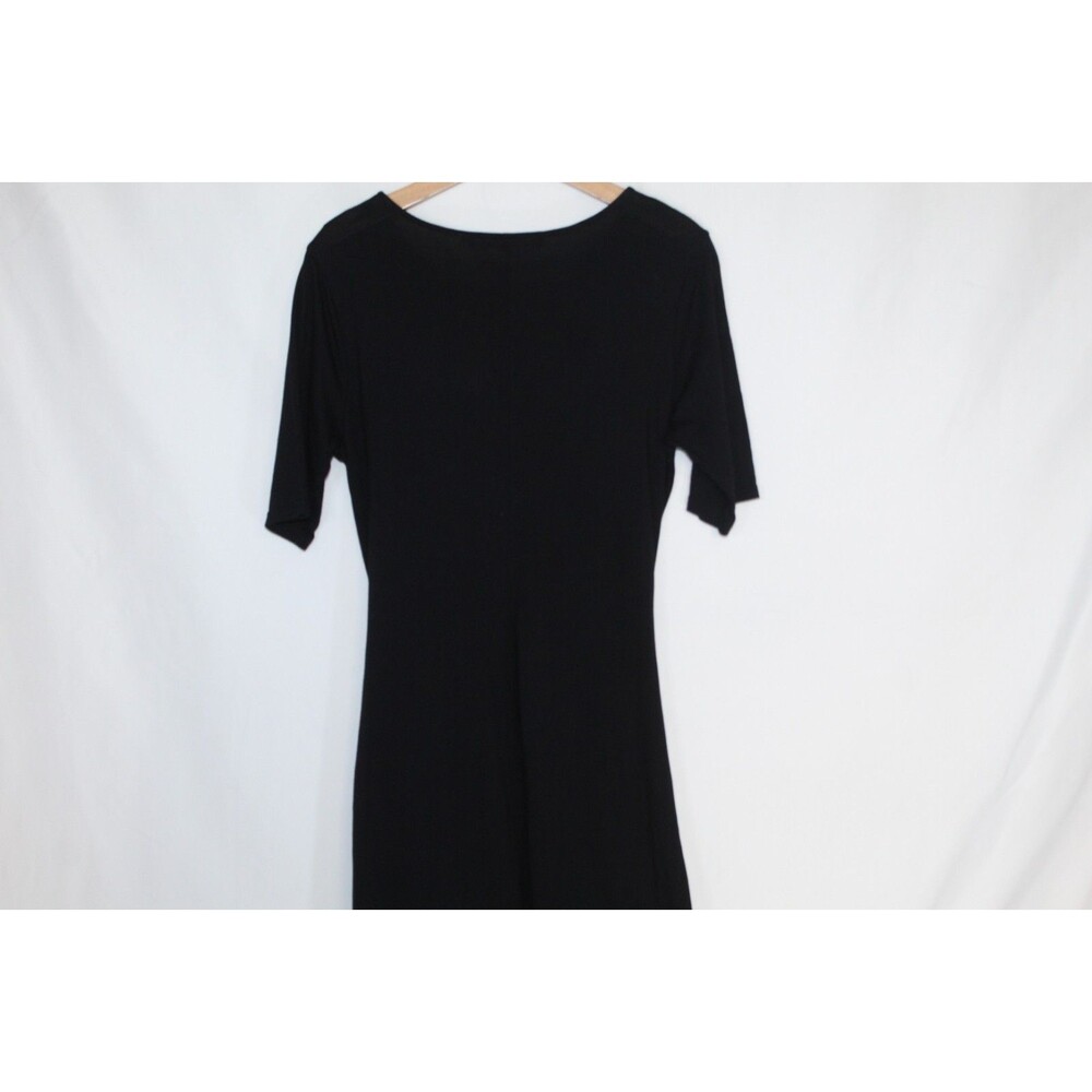Michael Stars women's t-shirt shift dress size L black short sleeve tie hip lbd - Picture 11 of 13